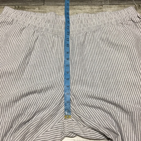 Old Navy High Rise Straight Linen Blend Pants Women XXL Gray White (Inseam 26.5) - Picture 3 of 10